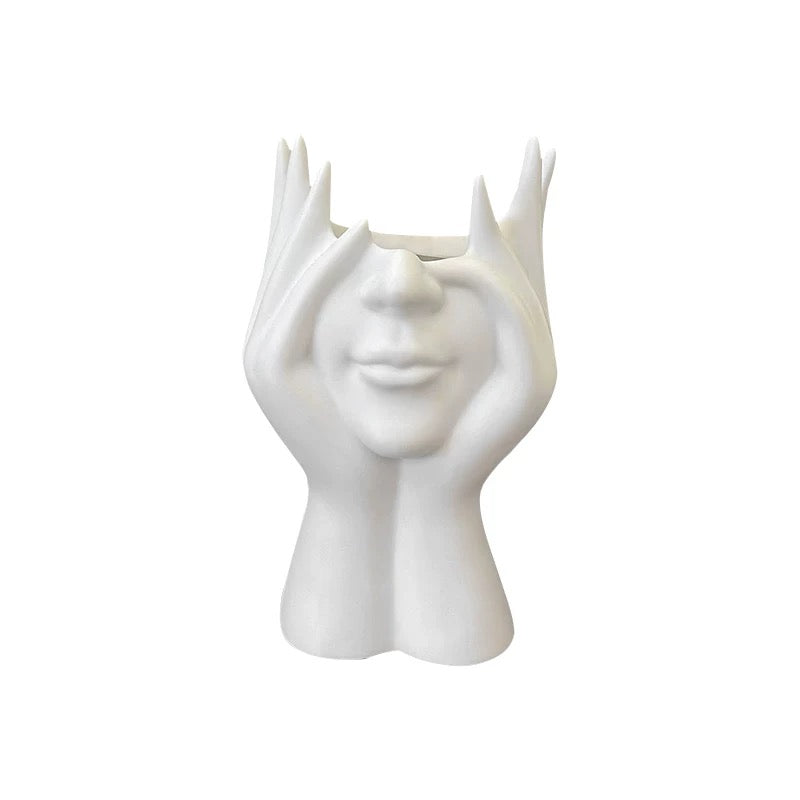 Simple White Face-Holding Pen Holder