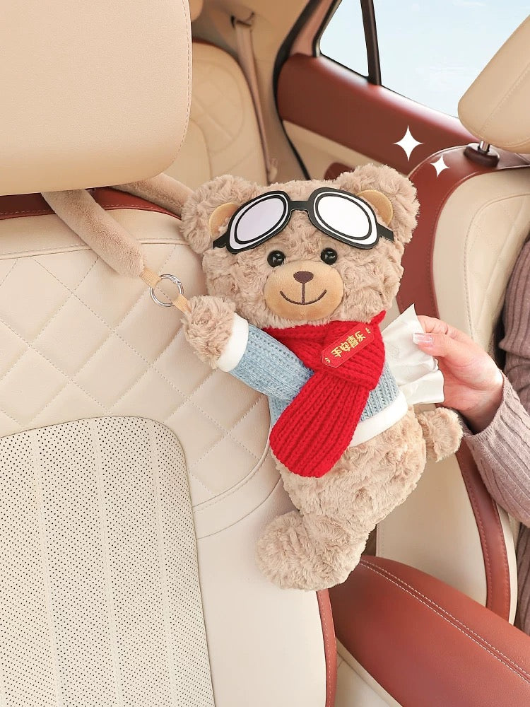 Teddy Bear Car Tissue Box