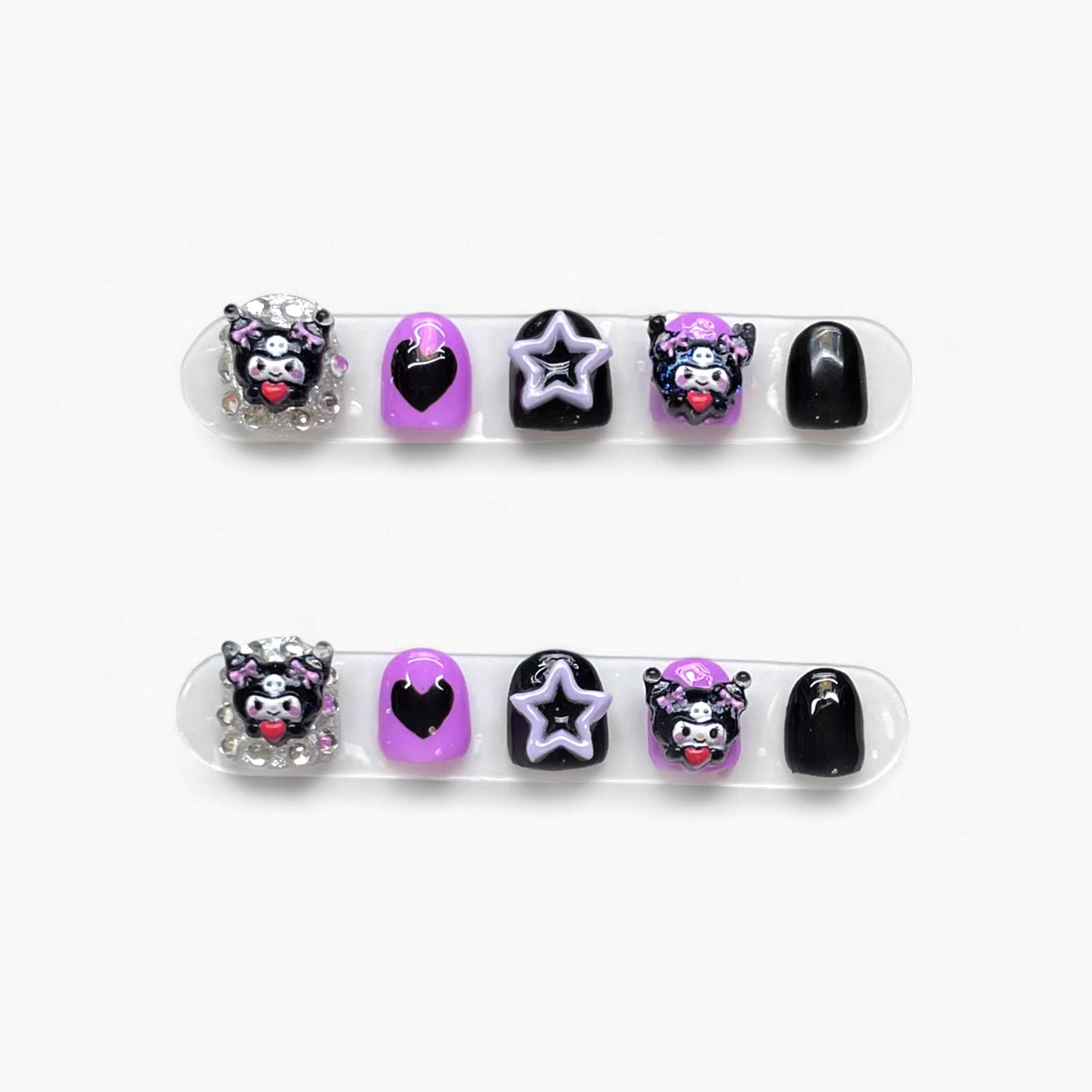 Kuromi Heart Purple •KIDS• Nails