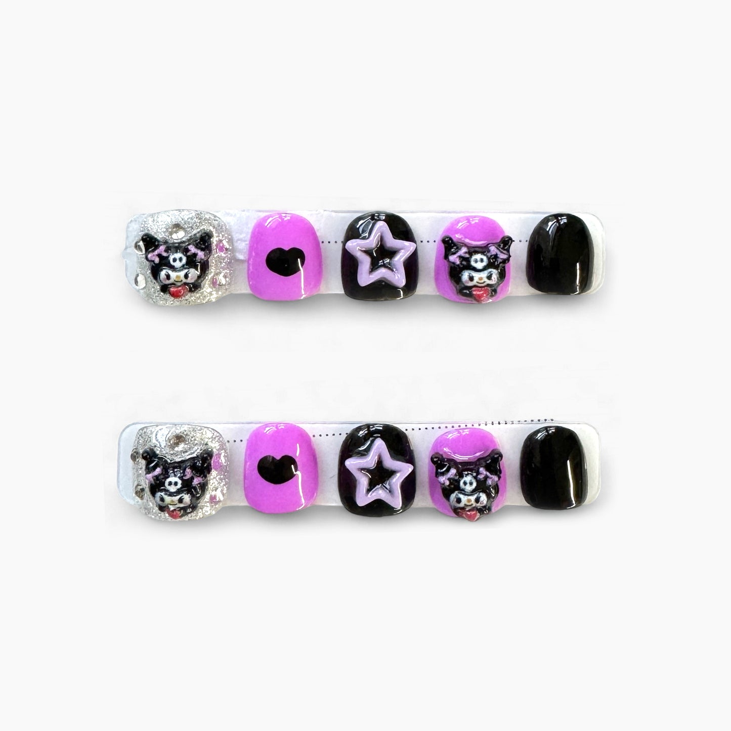 Kuromi Heart Purple •KIDS• Nails