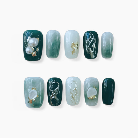 Elegant Marble Smudge Green