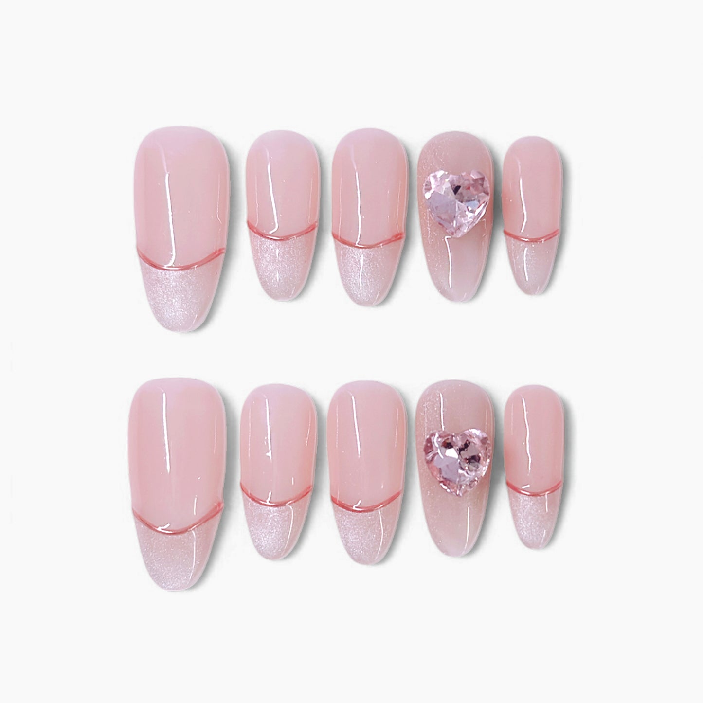 Peachy French Press-on Nails